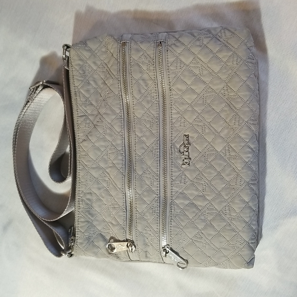 KIPLINGER GREY CROSSBODY BAG STITCHING  IN FRONT